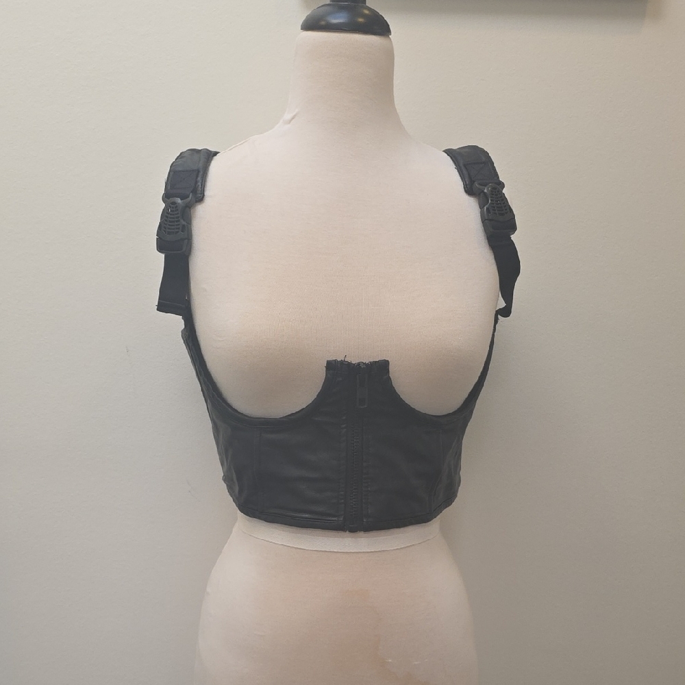 POSTER GIRL Black Crop Top with Buckle Straps